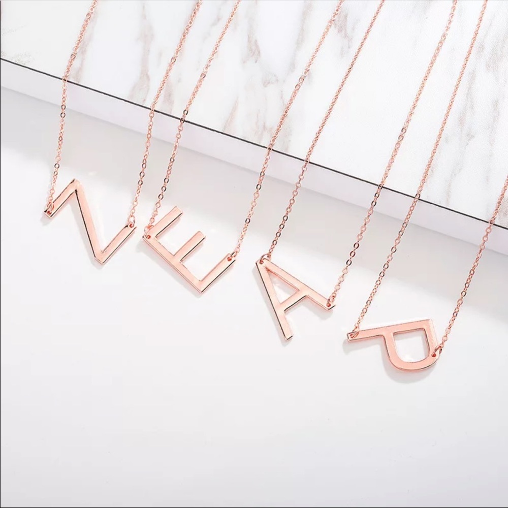 2/$10 RESTOCKED! Trendy Big Letter Necklace Pendant - Picture 3 of 6